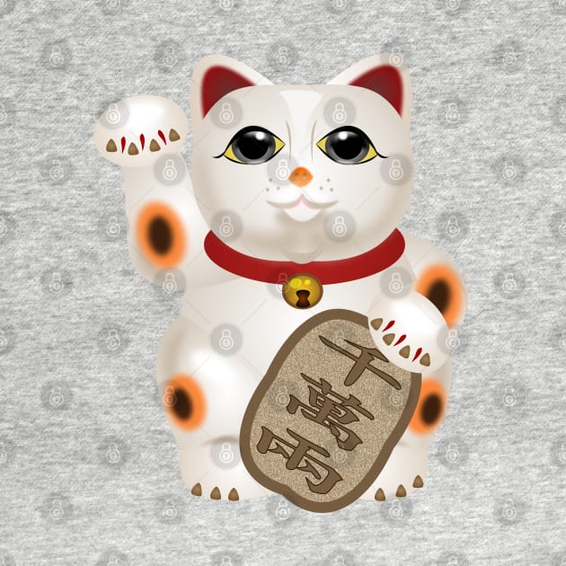 Kawaii Cute Fortune cat Japanese Anime Lucky Cat by Tina